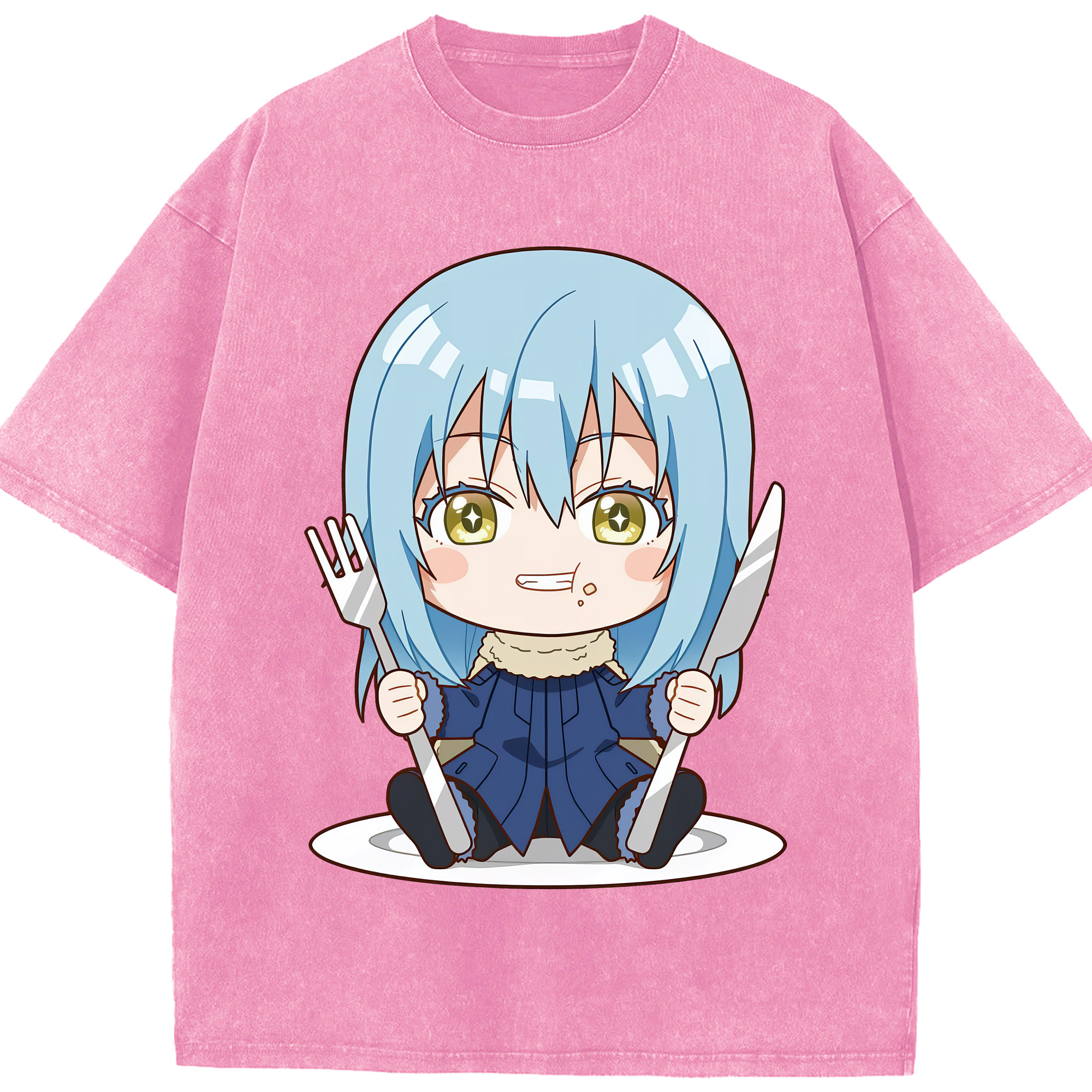 （画像用） 転スラ Regarding Reincarnated to Slime 綿100% ヴィンテージ風 半袖Tシャツ（フロントプリント）